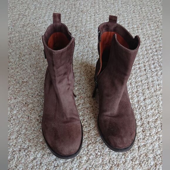 REED KRAKOFF suede brown side buckle ankle boots size 37 - Picture 4 of 12